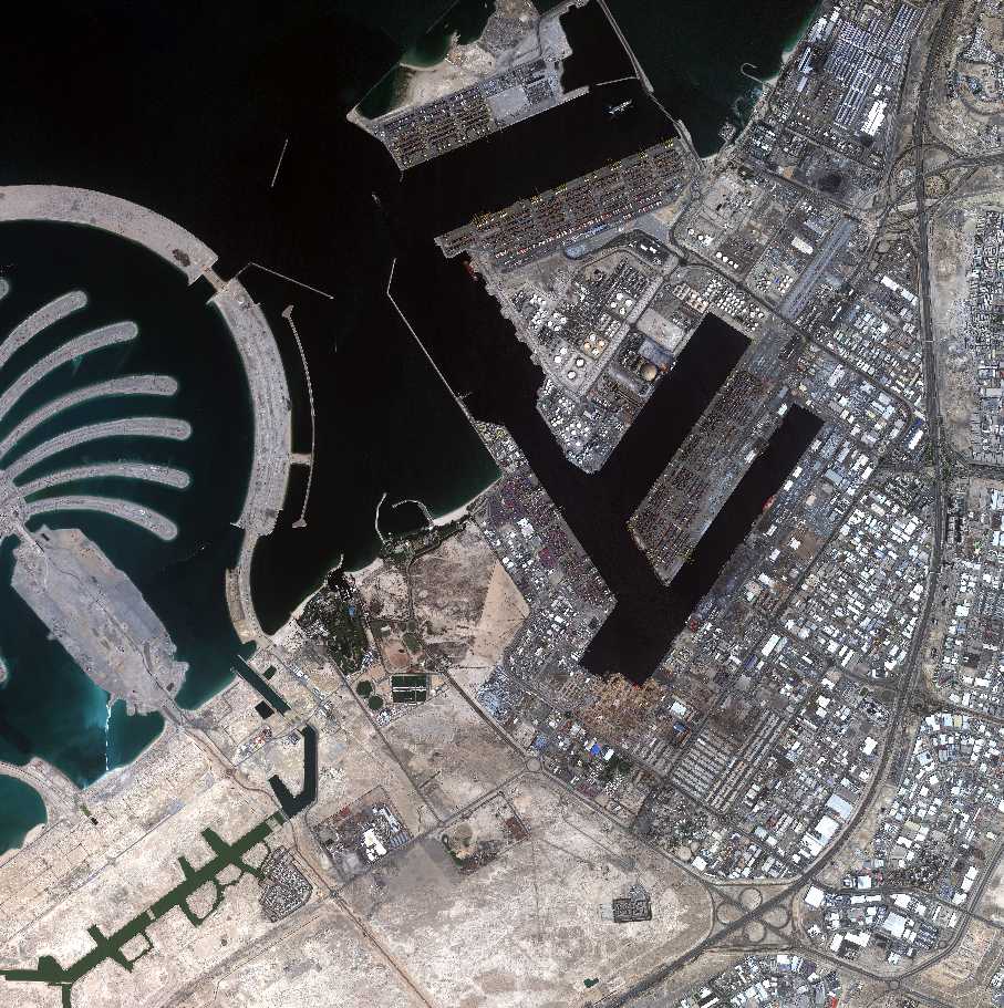 Satellite imagery of Dubai