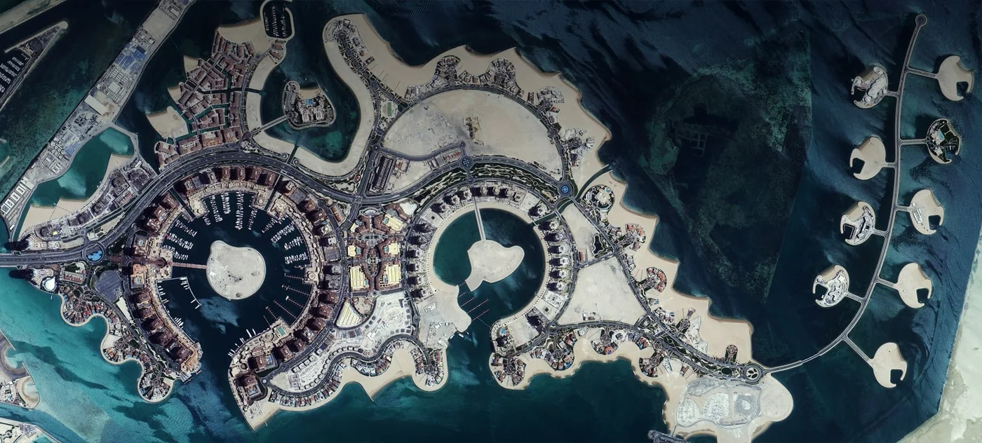 Satellite imagery of Qatar