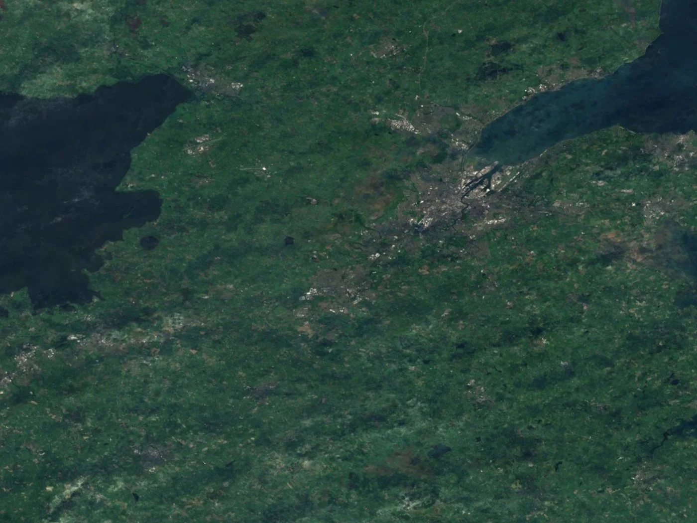 Satellite image of Belfast, Northern Ireland, captured by Sentinel-2 (Copernicus)