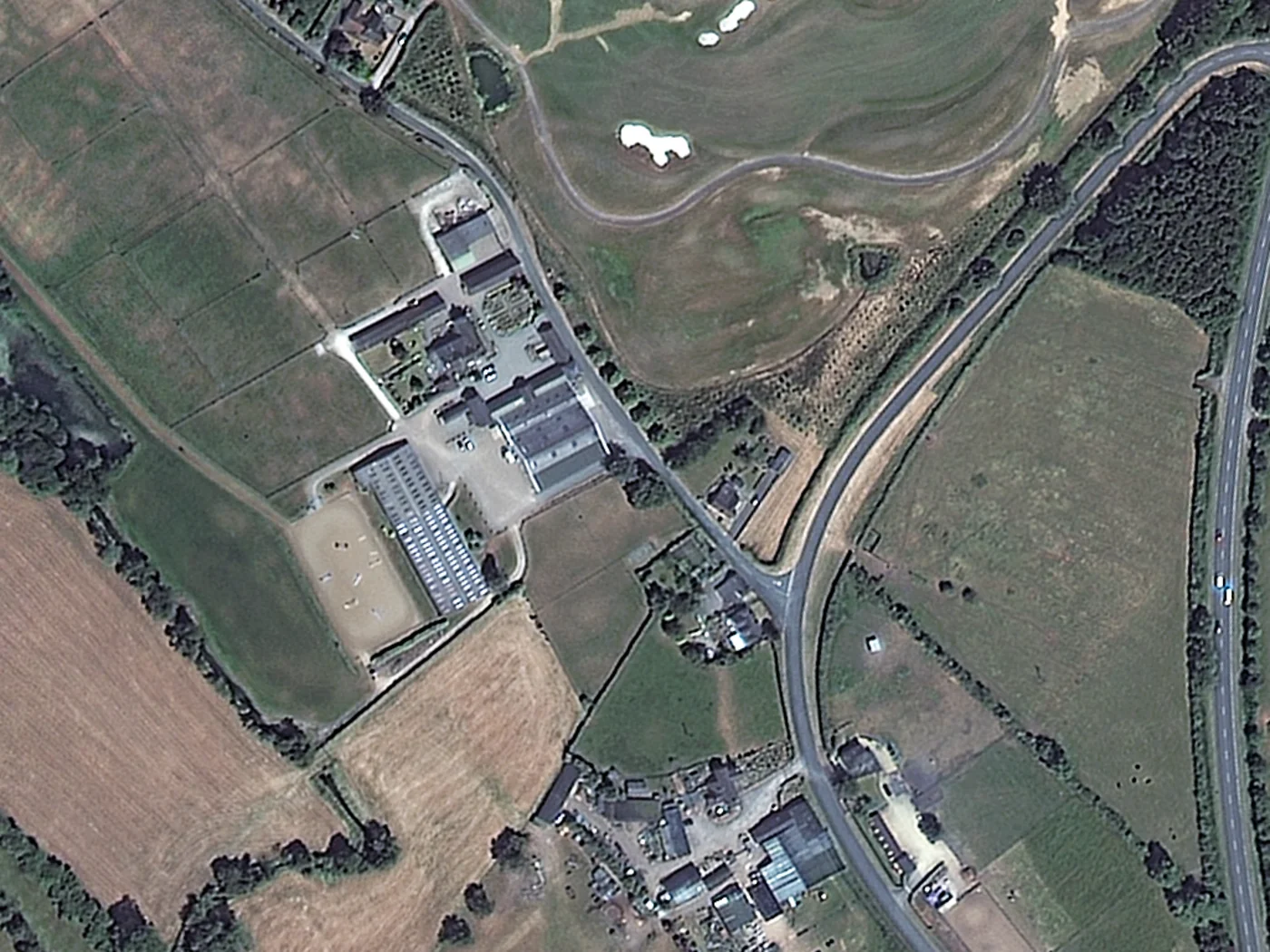 Satellite image of farmland and a golf course near Rocester, England, captured by SuperView-1 at 50cm resolution