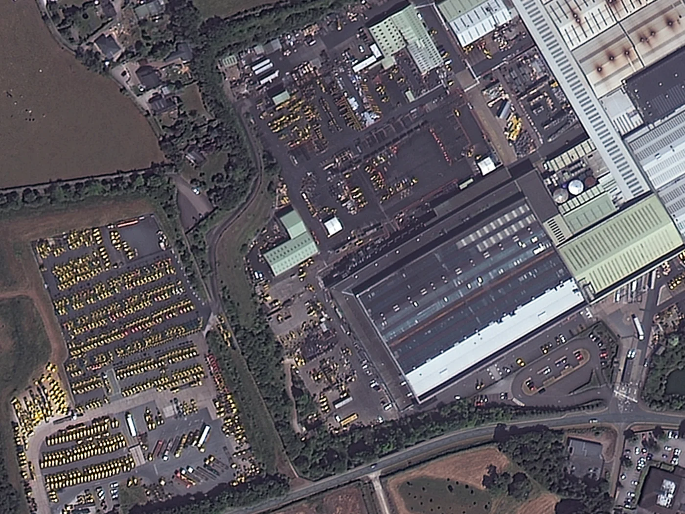 Satellite image of the JCB manufacturing plant in Rocester, England, captured by SuperView-1 at 50cm resolution