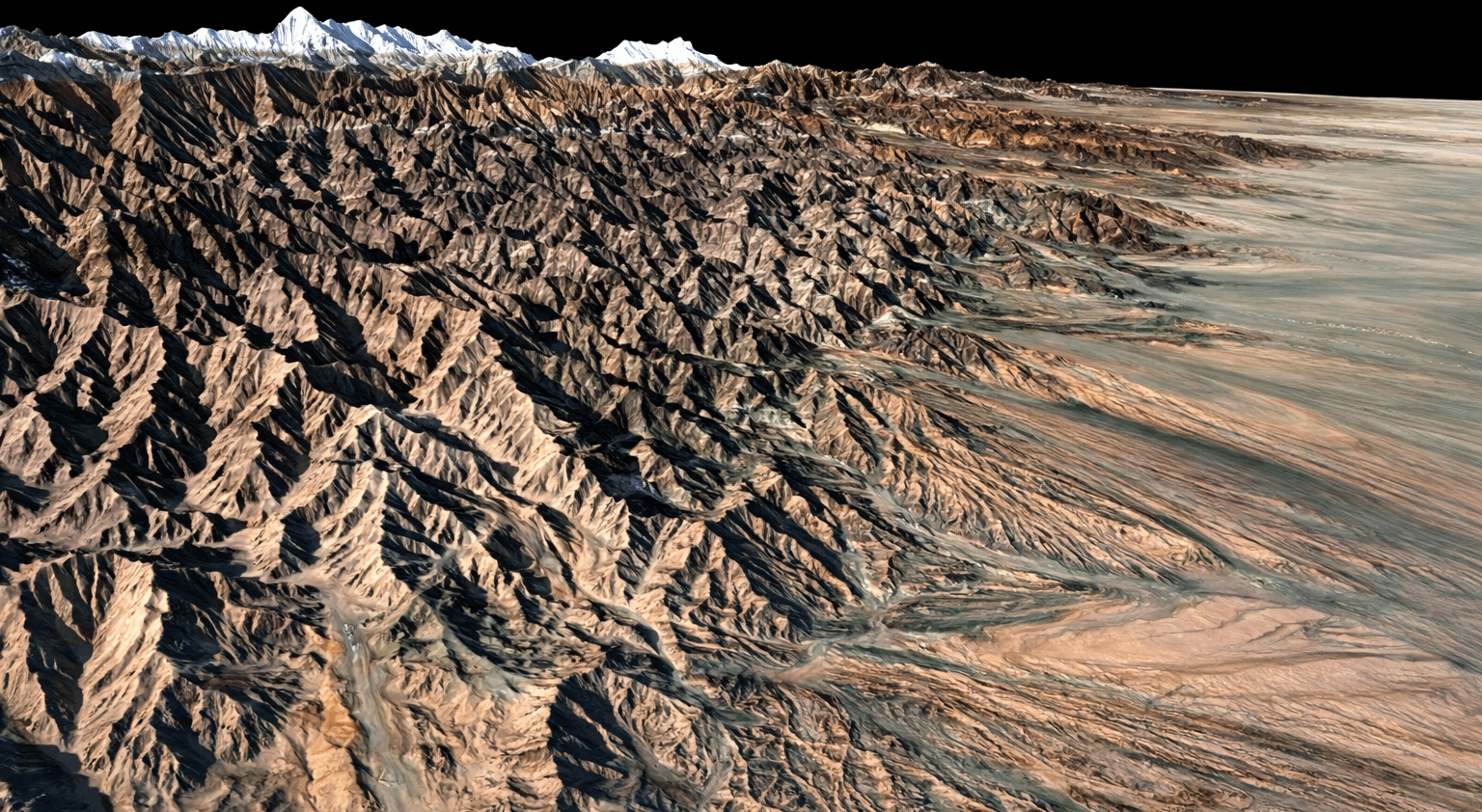 Digital elevation model of the Helan Mountains