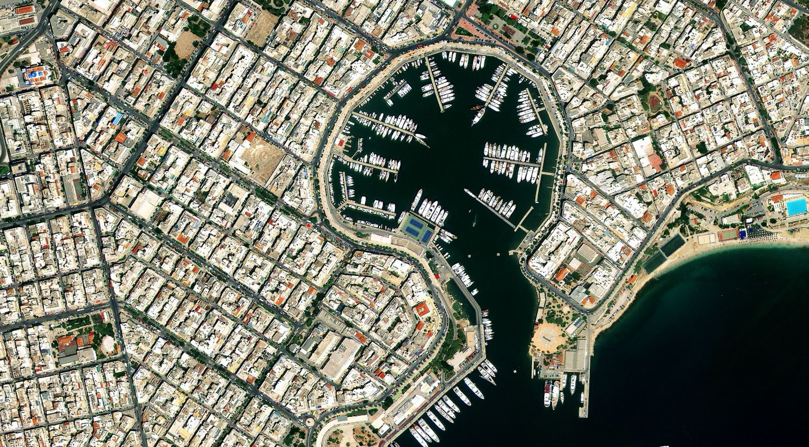 High-resolution satellite image of Zea Marina, Piraeus, Greece