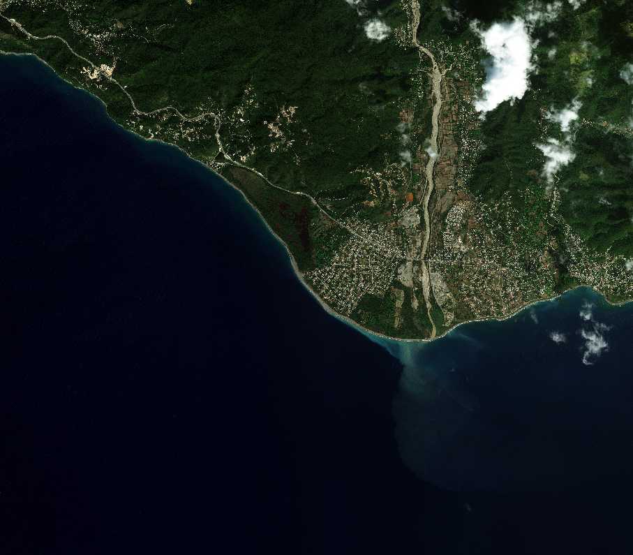 Satellite imagery of Jamaica