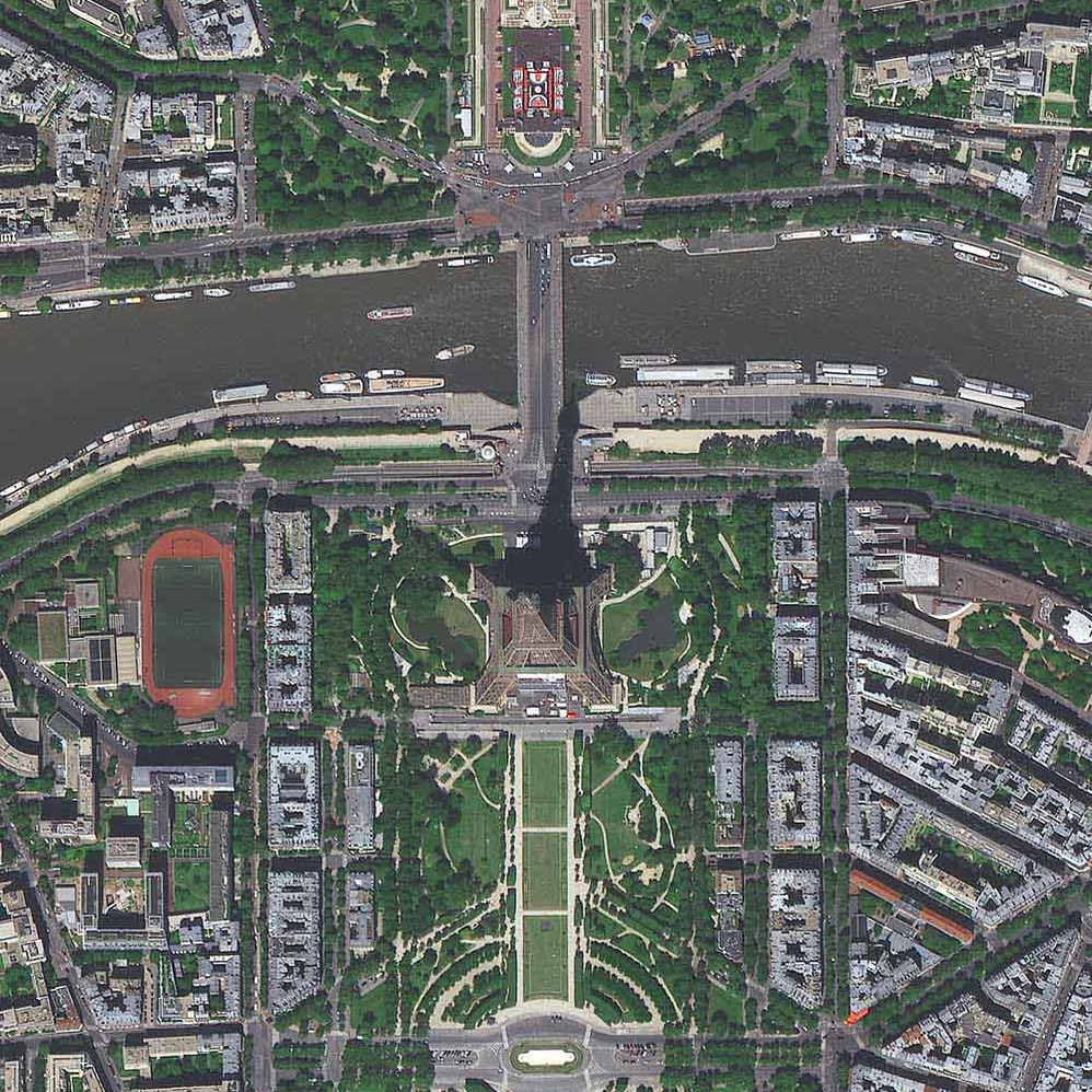 Satellite imagery of France