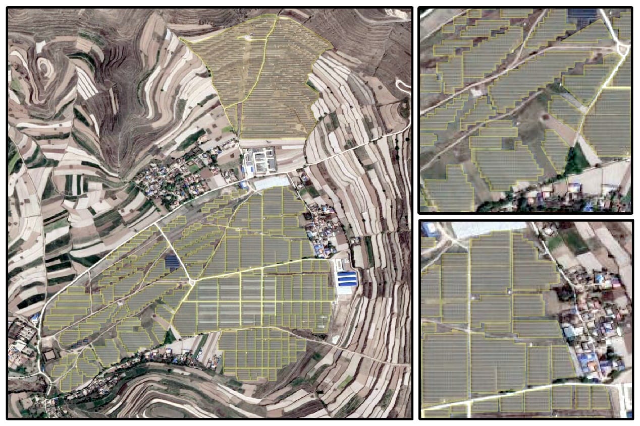 Satellite imagery of solar panels used for utility asset inspection and infrastructure network monitoring