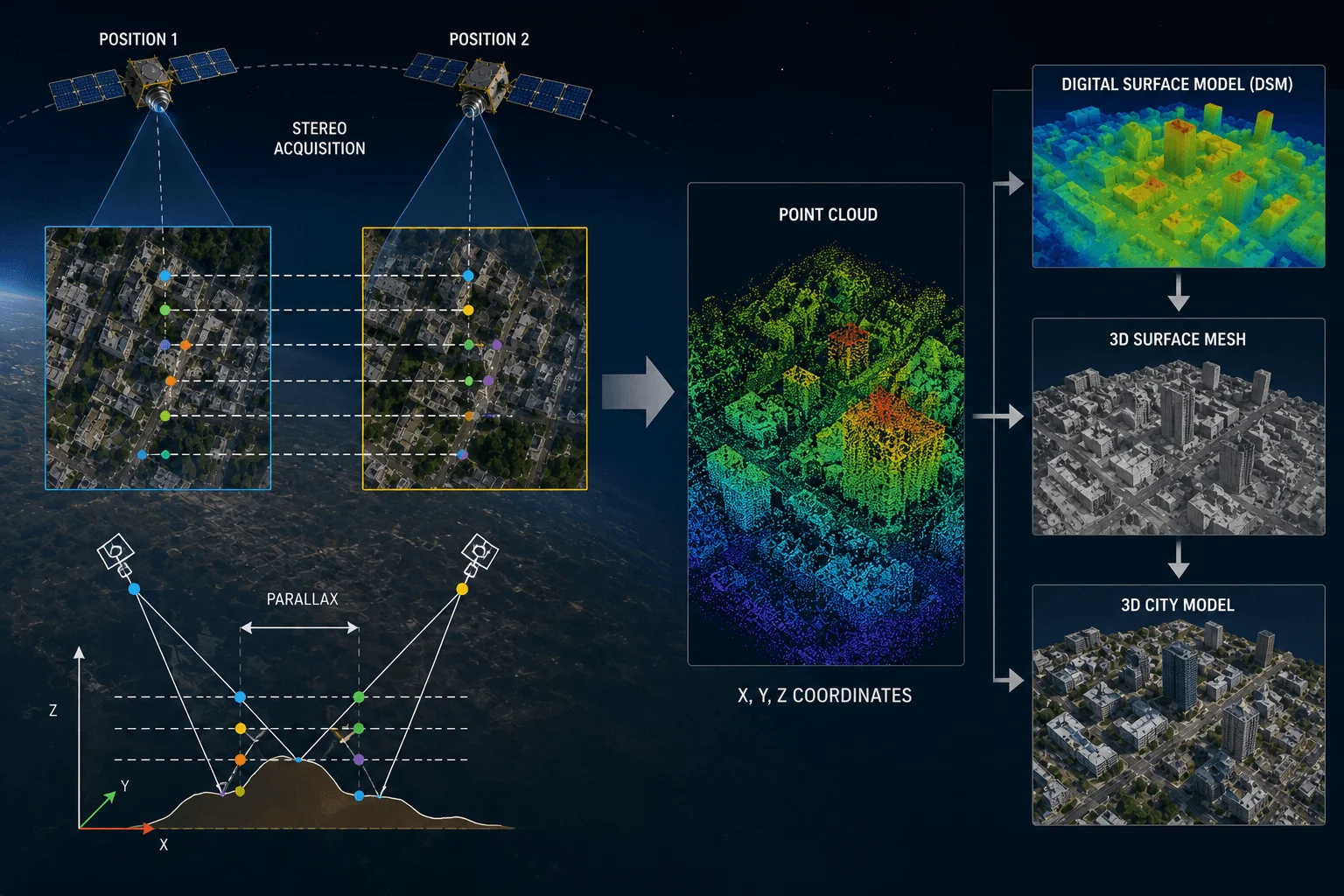 Building 3D Models From Satellite Stereo Imagery